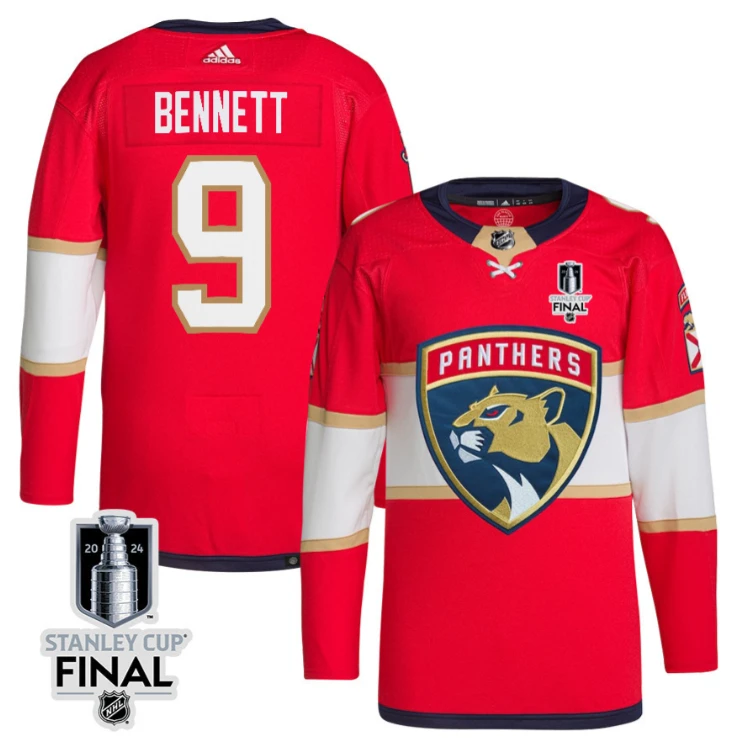 Sam Bennett 9 Florida Panthers 2024 STANLEY CUP Final Home Breakaway Jersey Men, Red by Hockey David
