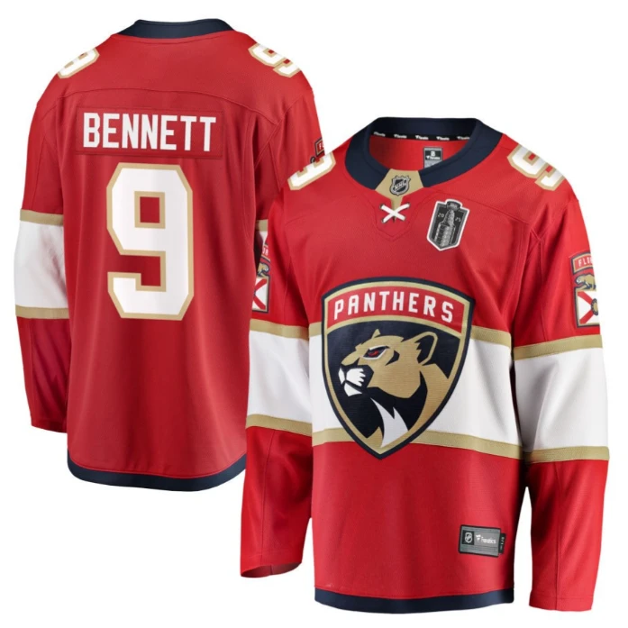 Sam Bennett 9 Florida Panthers 2025 Stanley Cup Final Home Breakaway Men Jersey Red by Hockey David