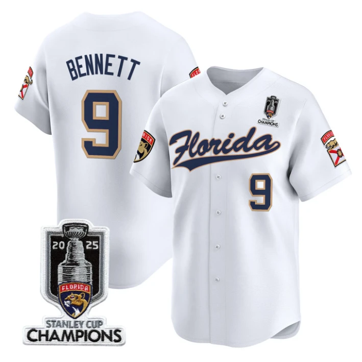 Sam Bennett Jersey #9 Florida Panthers 2025 Stanley Cup Champions White by My Store