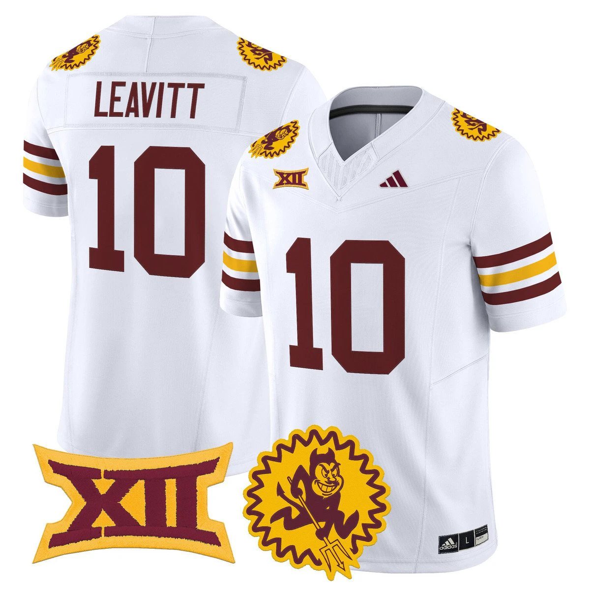 Sam Leavitt Jersey #10 Arizona State Sun Devils 1975 Throwback Stitched White by My Store NCAA Football Jerseys