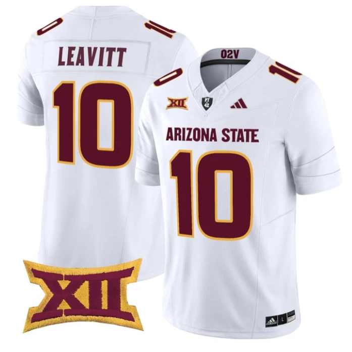Sam Leavitt Jersey #10 Arizona State Sun Devils 2025 Limited Stitched White by NCAA Football Jersey