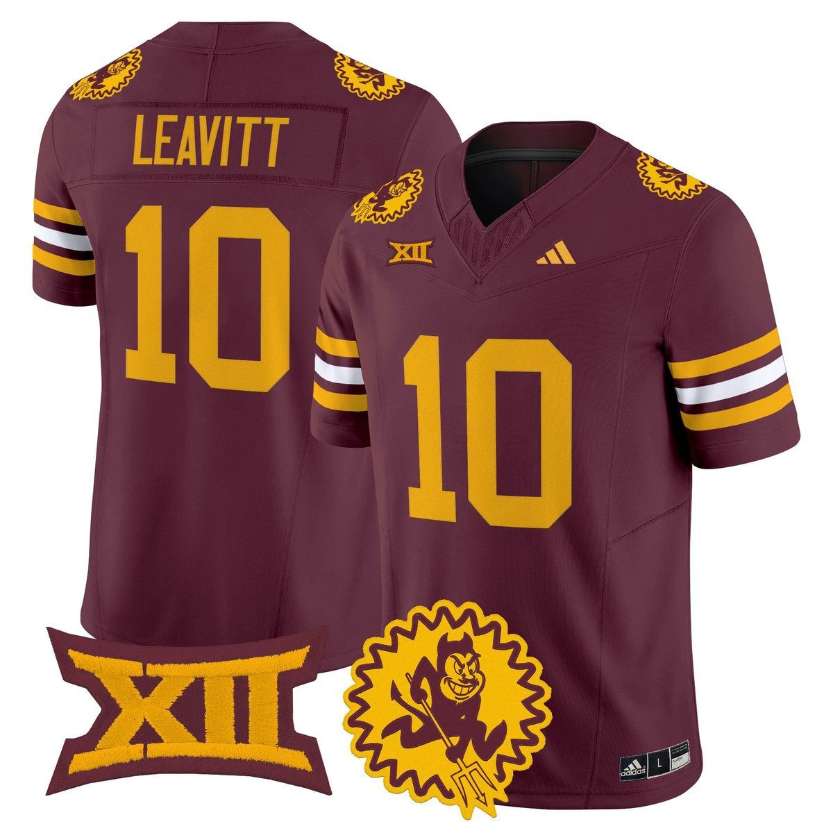 Sam Leavitt Jersey #10 Arizona State Sun Devils 1975 Throwback Stitched Maroon by My Store NCAA Football Jerseys