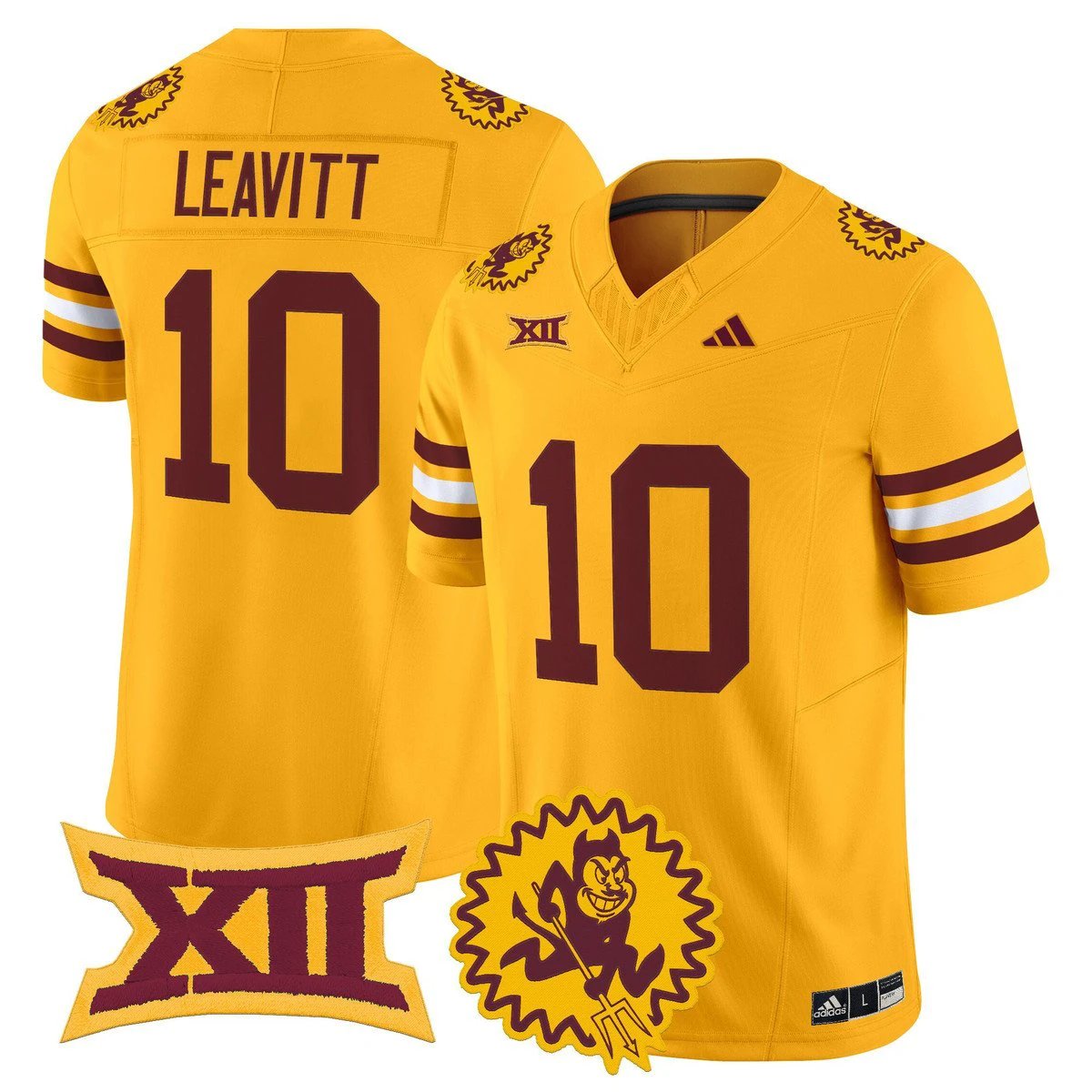 Sam Leavitt Jersey #10 Arizona State Sun Devils 1975 Throwback Stitched Gold by My Store NCAA Football Jerseys
