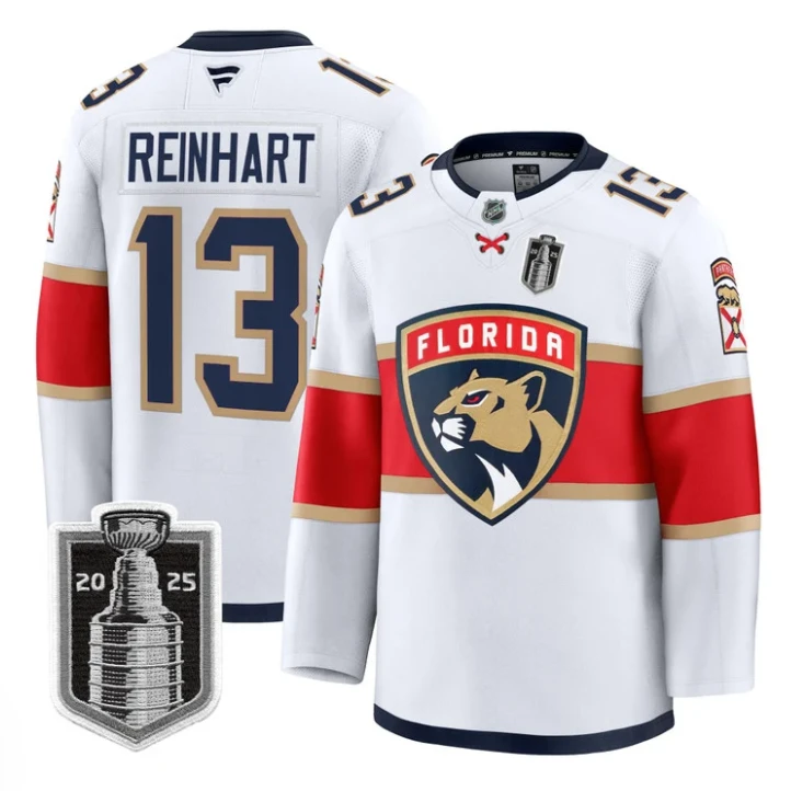 Sam Reinhart Jersey #13 Florida Panthers 2025 Stanley Cup Final Stitched White by Hockey David