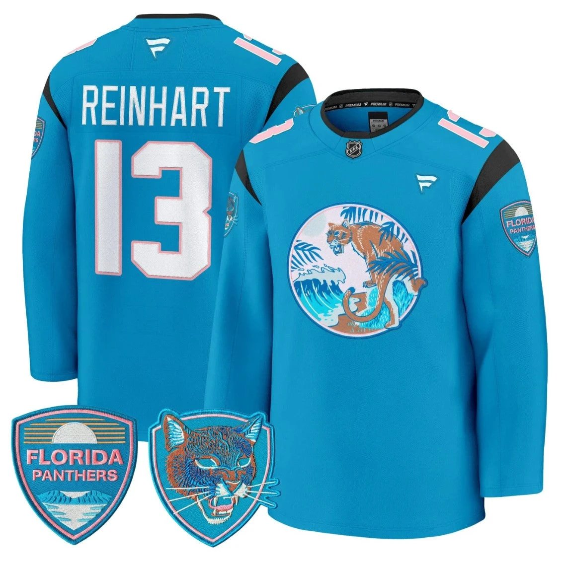 Sam Reinhart Jersey #13 Florida Panthers SoFlo Night Edition Premium Stitched by Hockey David