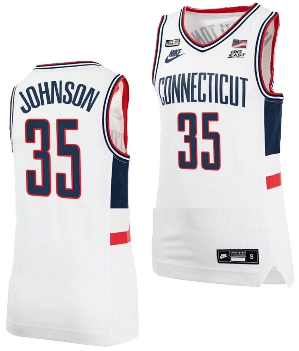 Samson Johnson Jersey UConn Huskies College Basketball Alumni White #35 by My store basketball