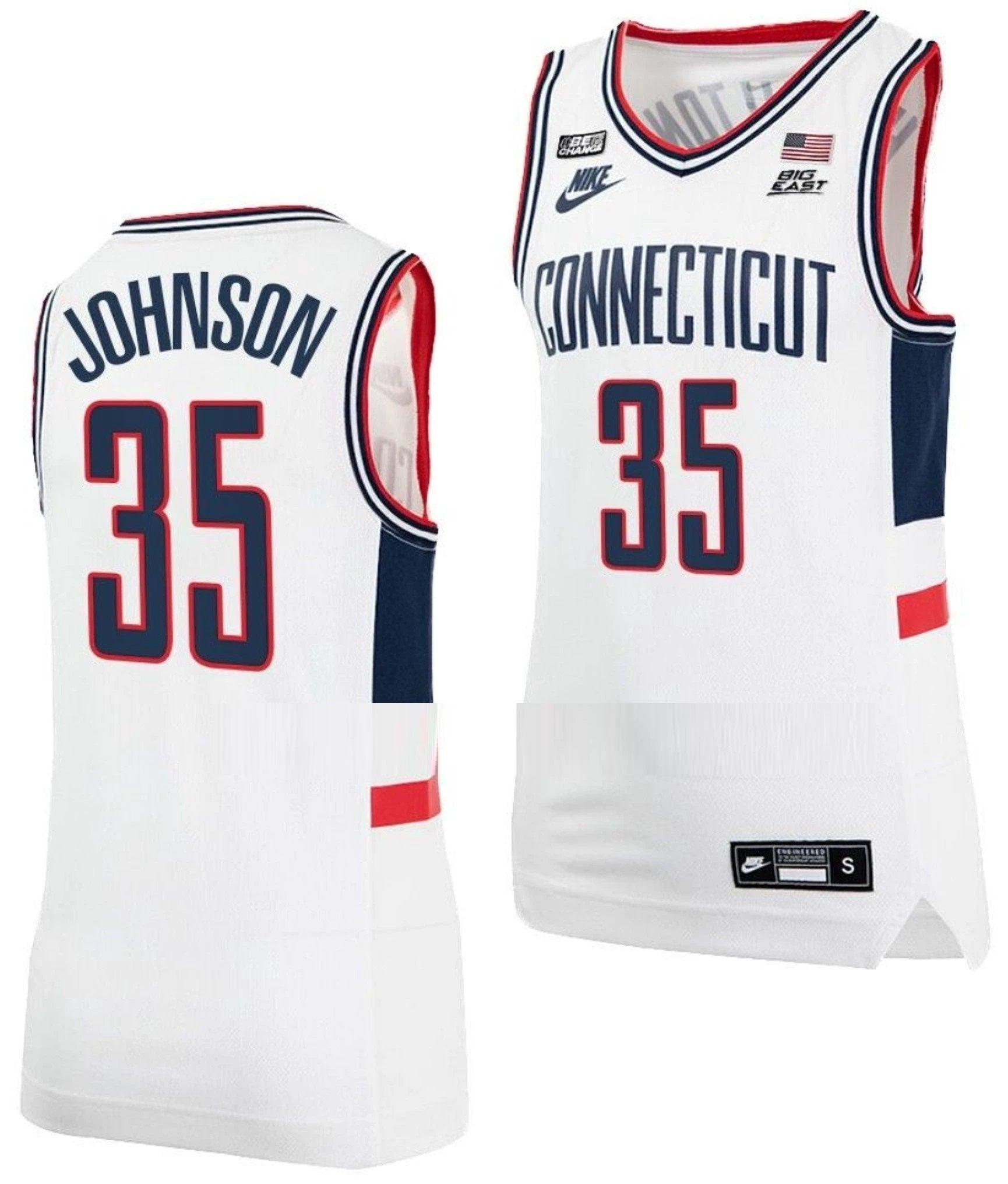 Samson Johnson Jersey UConn Huskies College Basketball Alumni White #35 by My store basketball