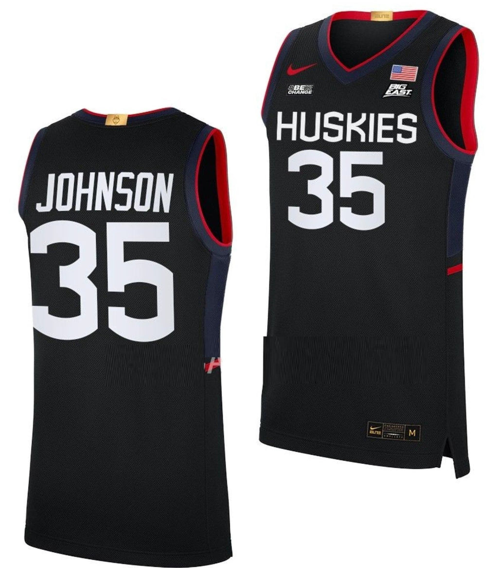 Samson Johnson Jersey UConn Huskies College Basketball Limited Black #35 by My store basketball