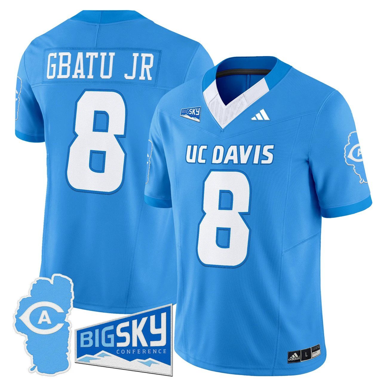 Samuel Gbatu Jr Jersey #8 UC Davis Aggies 2025 Lake Tahoe Patch by My Store NCAA Football Jerseys