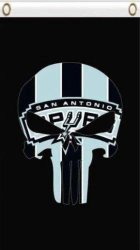 San Antonio Spurs Skull Flag 3X5Ft Polyester Banner USA Digital Print by flagsjustdoit