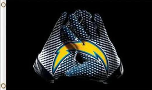 San Diego Chargers Gloves Flag 3X5 Ft Polyester Banner USA 90x150cm by flagsjustdoit