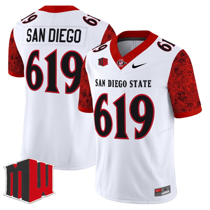 San Diego Jersey #619 San Diego State Aztecs 2025 Limited Stitched White by NCAA Football Jersey