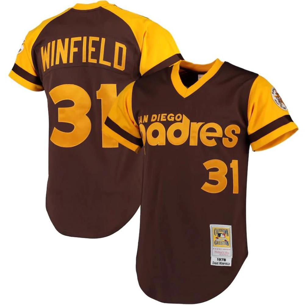 San Diego Padres Dave Winfield Brown 1978 Throwback Pullover Jersey by My Store