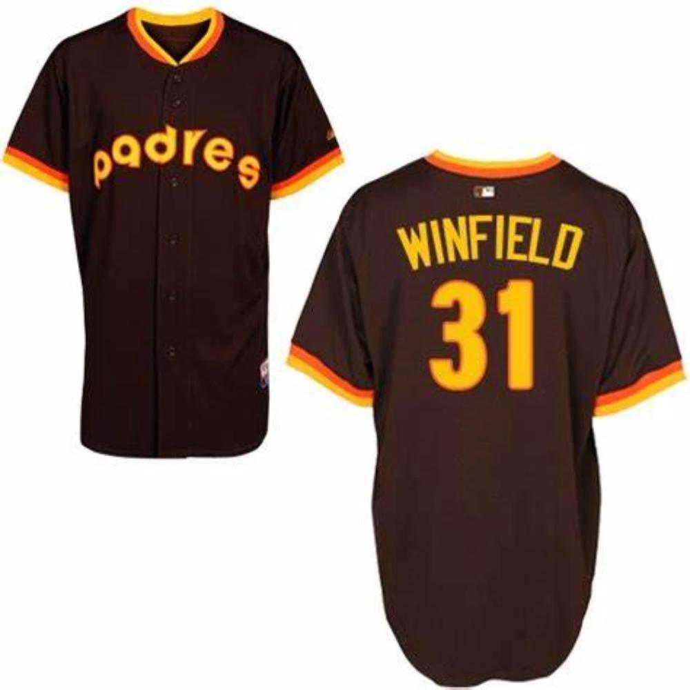 San Diego Padres Dave Winfield Brown 1984 Throwback Pullover Jersey by My Store
