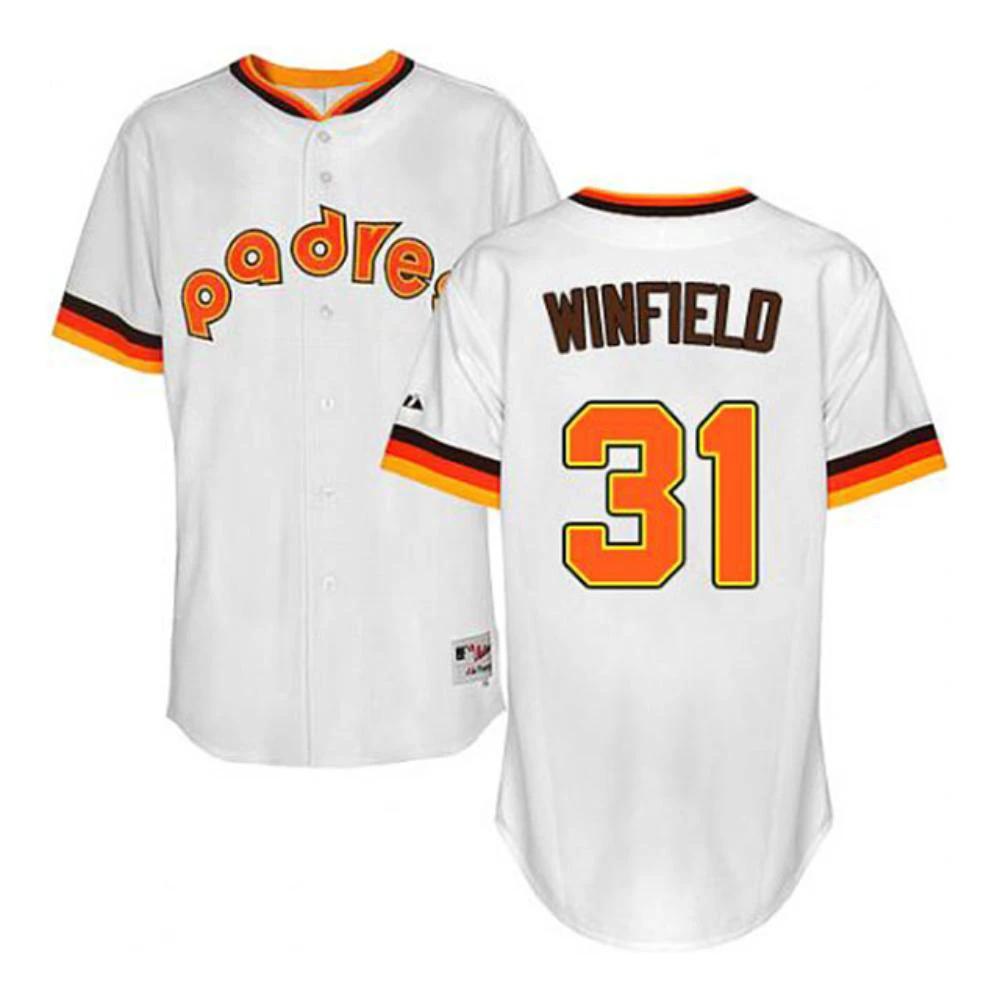 San Diego Padres Dave Winfield White 1984 Throwback Jersey by My Store
