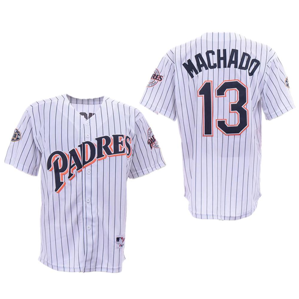 San Diego Padres Manny Machado White Throwback Jersey by My Store