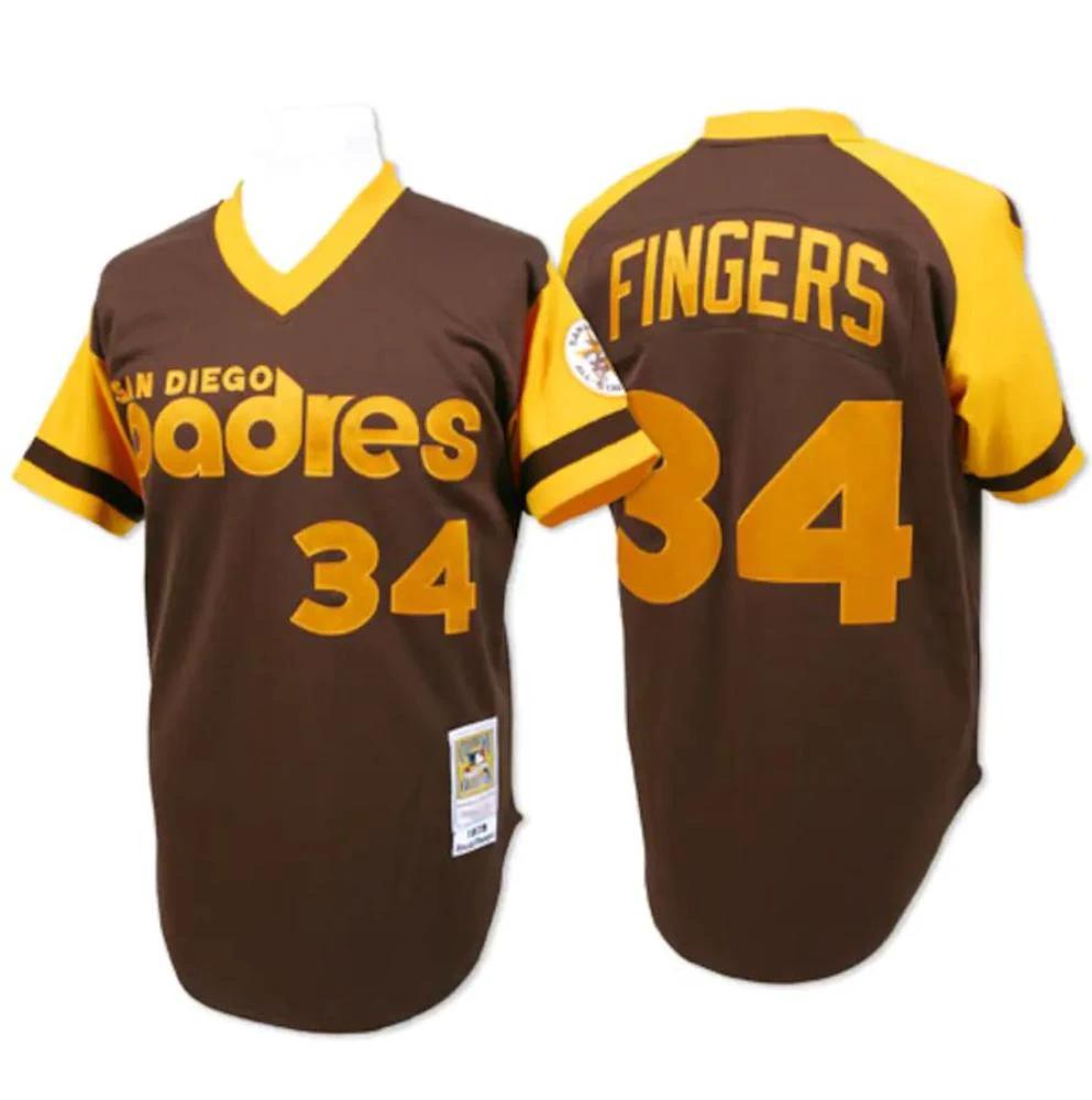 San Diego Padres Rollie Fingers Brown 1978 Throwback Pullover Jersey by My Store