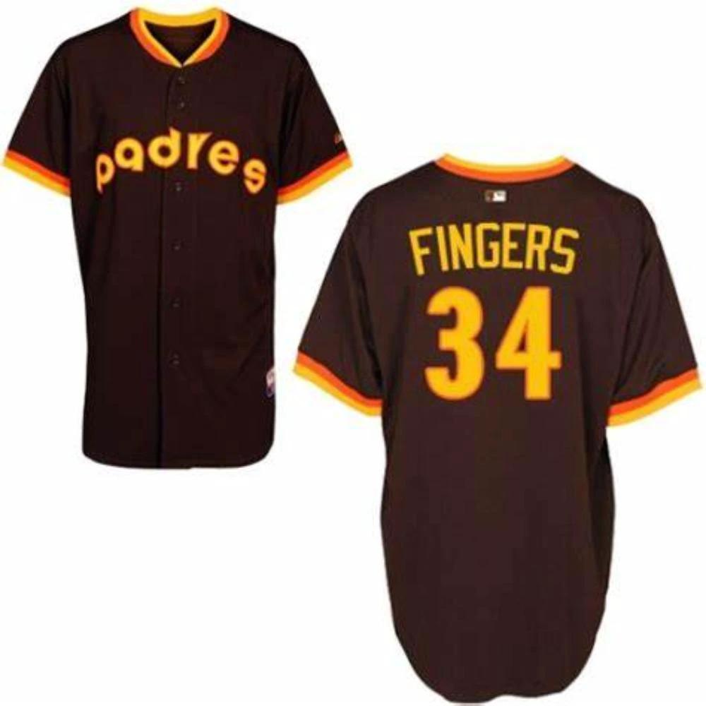 San Diego Padres Rollie Fingers Brown 1984 Throwback Jersey by My Store