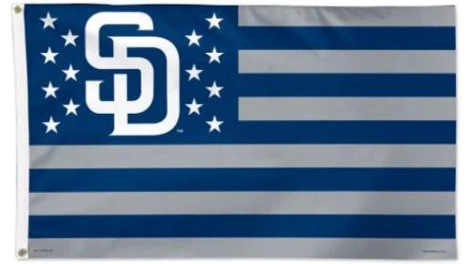 San Diego Padres Star and Stripes Flag 3X5Ft Banner USA Polyester with Brass Grommets by flagsjustdoit