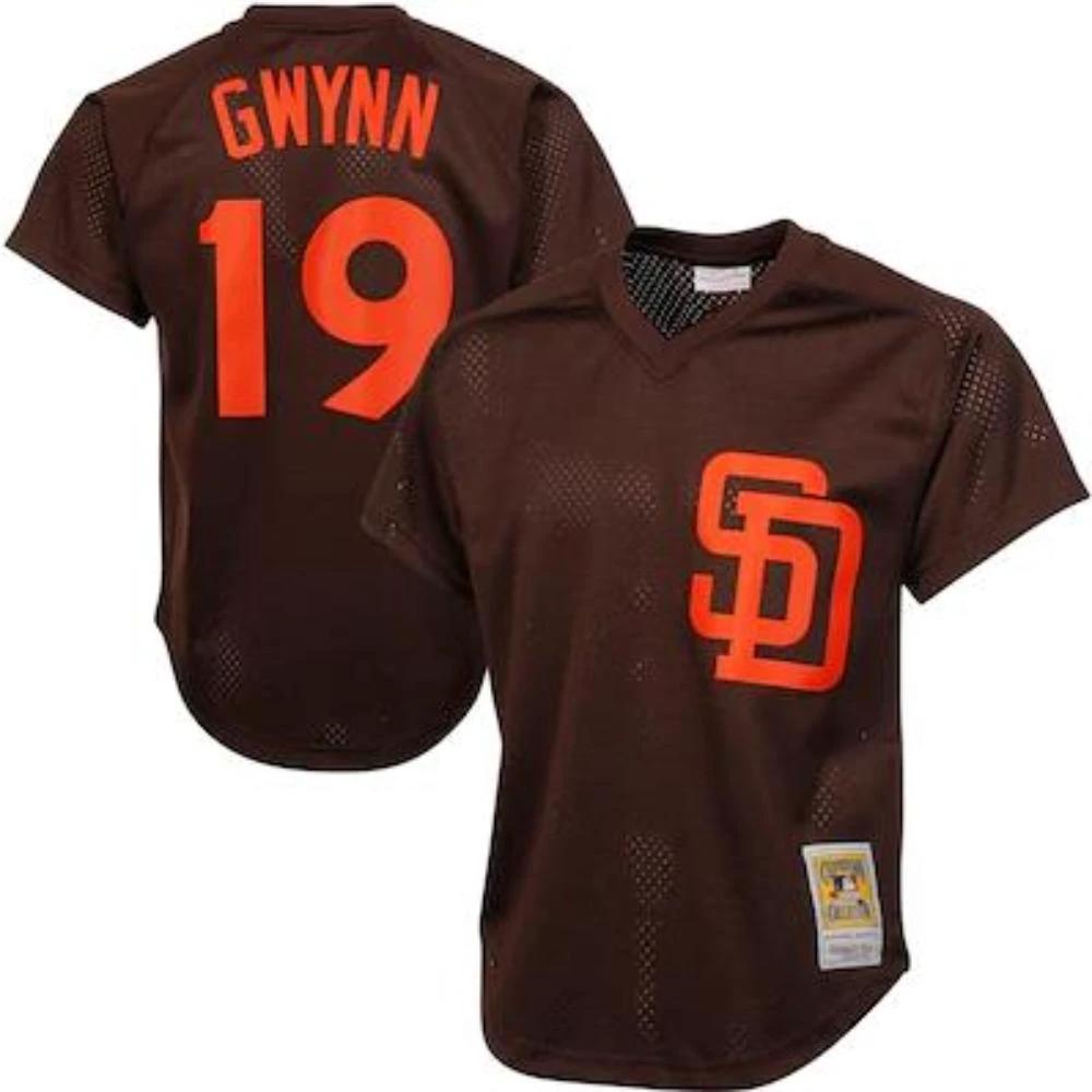San Diego Padres Tony Gwynn Brown Throwback Mesh Pullover Jersey by My Store