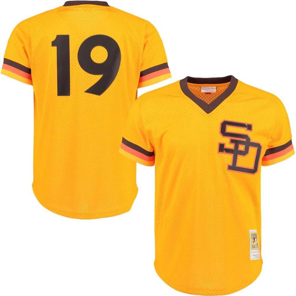 San Diego Padres Tony Gwynn Yellow 1982 Throwback Mesh Pullover Jersey by My Store