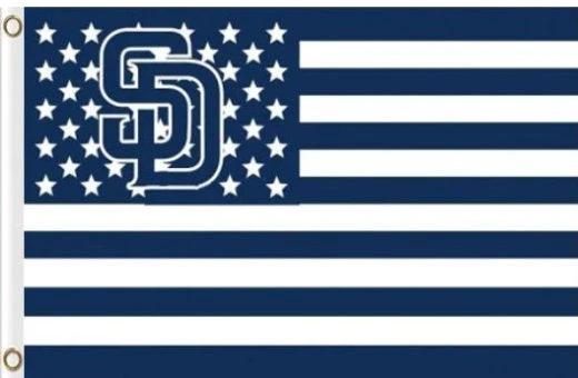 San Diego Padres USA Stars Flag 3X5Ft Banner USA Polyester with Brass Grommets by flagsjustdoit