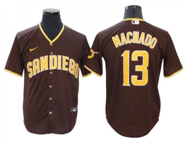 San Diego Padres #13 Manny Machado Brown Road Cool Base Jersey by My Store