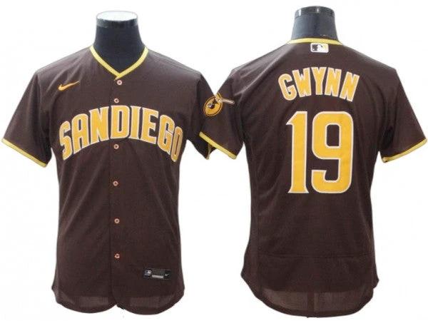 San Diego Padres #19 Tony Gwynn Brown Road Flex Base Jersey by My Store