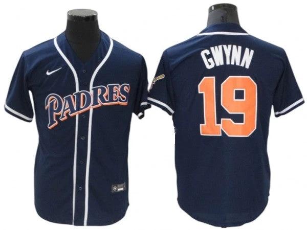 San Diego Padres #19 Tony Gwynn Navy Vintage Jersey by My Store