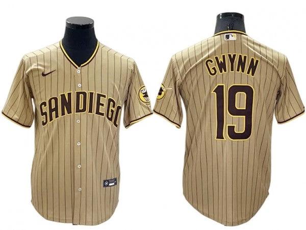 San Diego Padres #19 Tony Gwynn Sand Alternate Cool Base Jersey by My Store