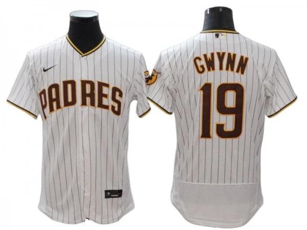 San Diego Padres #19 Tony Gwynn White Home Flex Base Jersey by My Store