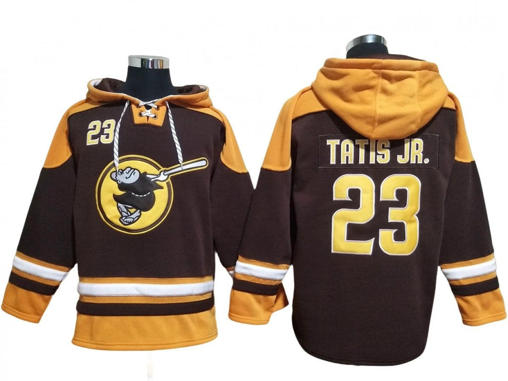 San Diego Padres #23 Fernando Tatis Jr. Brown Pullover Hoodie by Hoodie Pullover