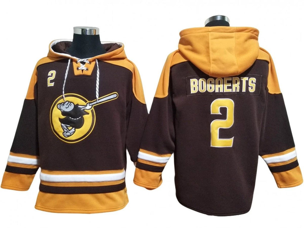 San Diego Padres #2 Xander Bogaerts Brown Pullover Hoodie by Hoodie Pullover