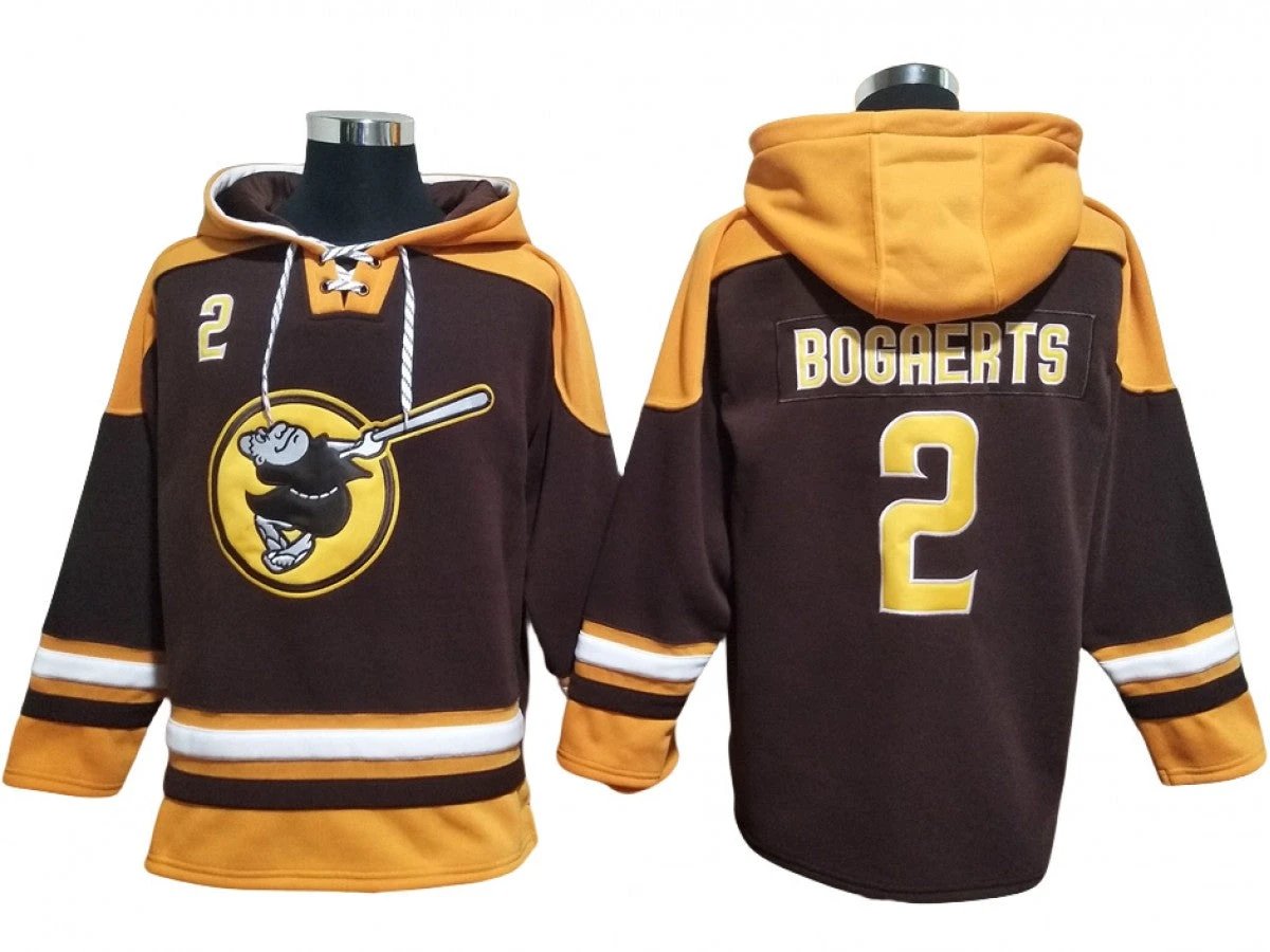 San Diego Padres #2 Xander Bogaerts Brown Pullover Hoodie by Hoodie Pullover