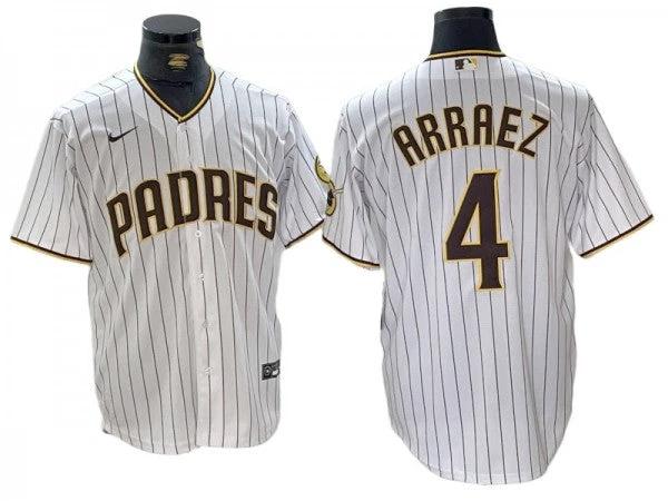 San Diego Padres #4 Luis Arraez White Cool Base Jersey by My Store