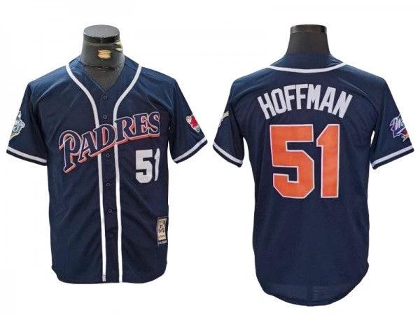 San Diego Padres #51 Trevor Hoffman Navy 1998 Cooperstown Colletcion Jersey by My Store