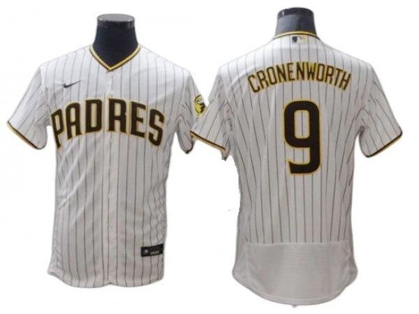 San Diego Padres #9 Jake Cronenworth White Home Flex Base Jersey by My Store