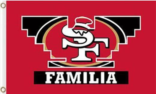 San Francisco 49ers Familia Flag 3X5 Ft Polyester Banner USA 90x150cm by flagsjustdoit
