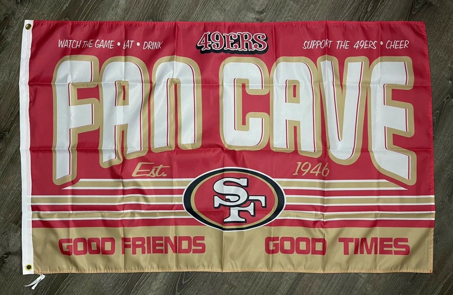 San Francisco 49ers Fan Cave Flag 3x5 ft Sports Banner Man-Cave Garage by flagsjustdoit