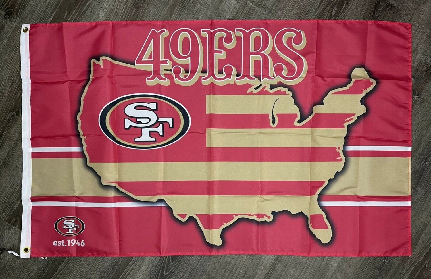 San Francisco 49ers Flag 3x5 ft Sports Football Banner Man-Cave Garage by flagsjustdoit