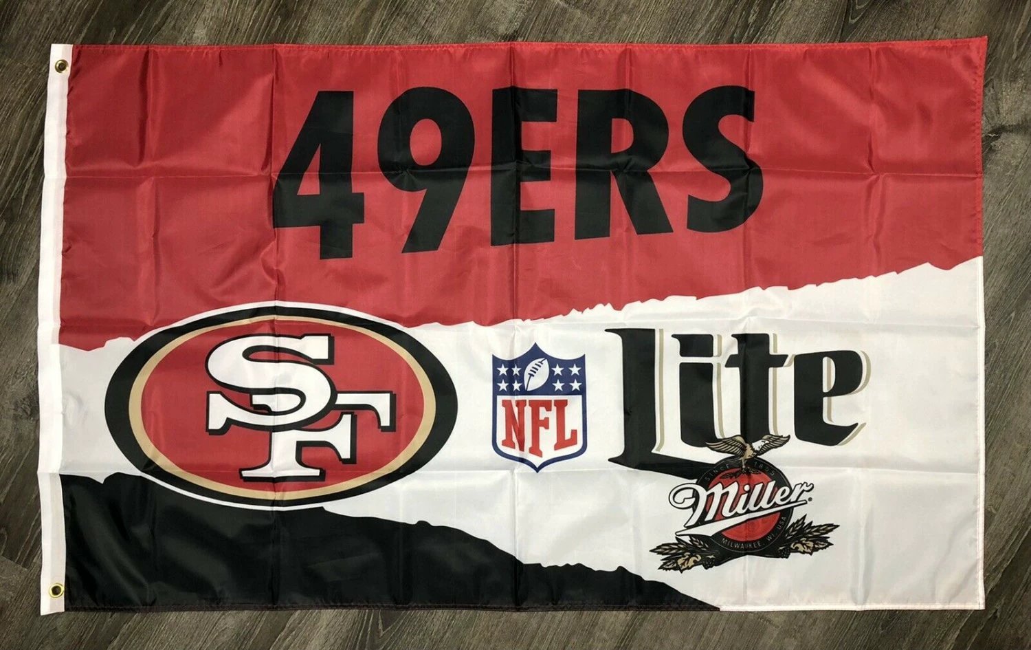 San Francisco 49ers Miller Lite Flag 3x5 ft Sports Banner Man-Cave Garage by flagsjustdoit
