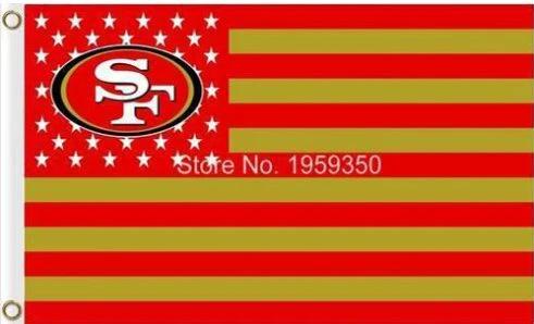 San Francisco 49ers Star and Stripe Flag 3X5 Ft Polyester Banner USA 90x150cm by flagsjustdoit