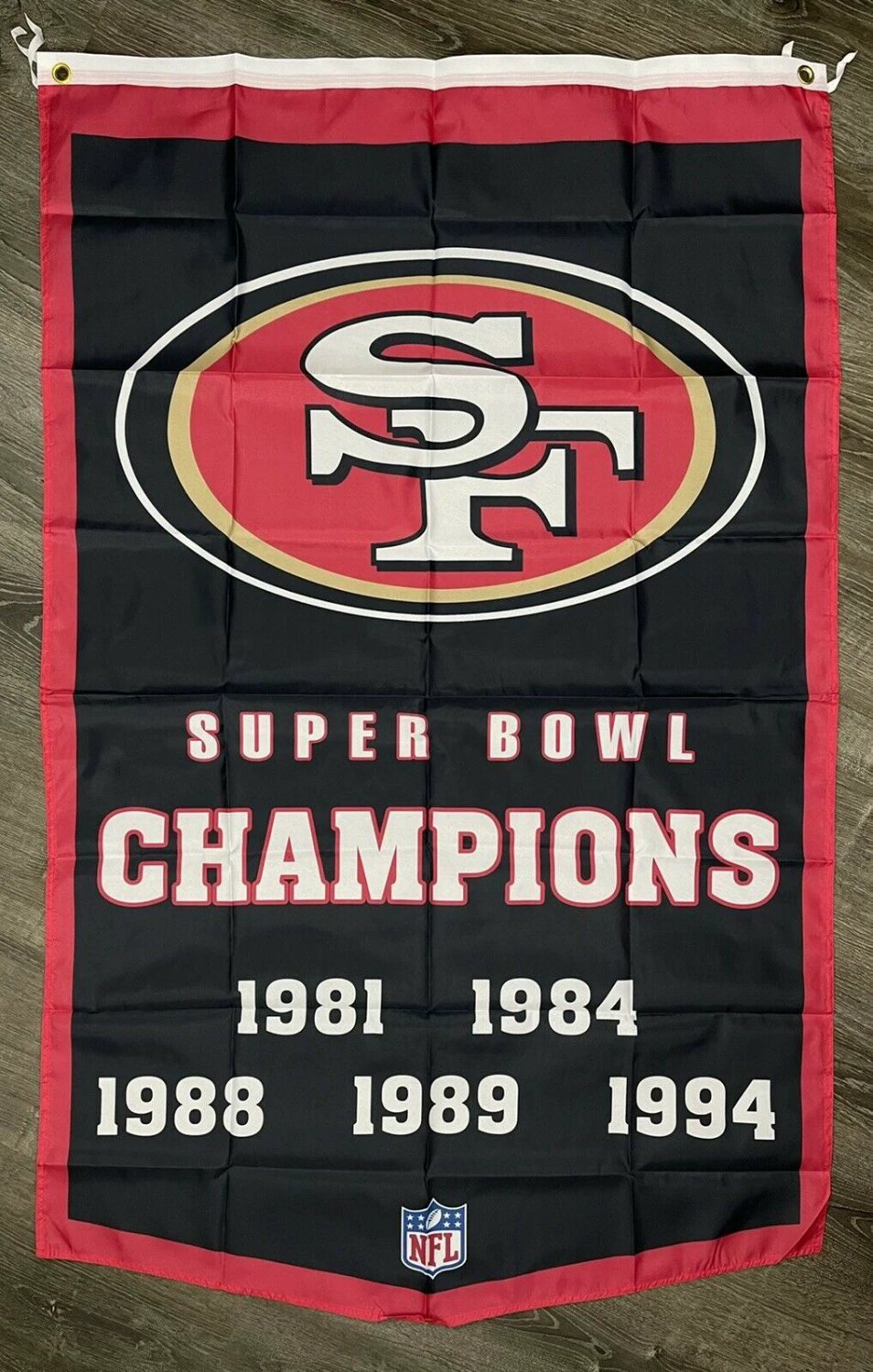 San Francisco 49ers Super Bowl Championship 3x5 Banner Man-Cave New by flagsjustdoit