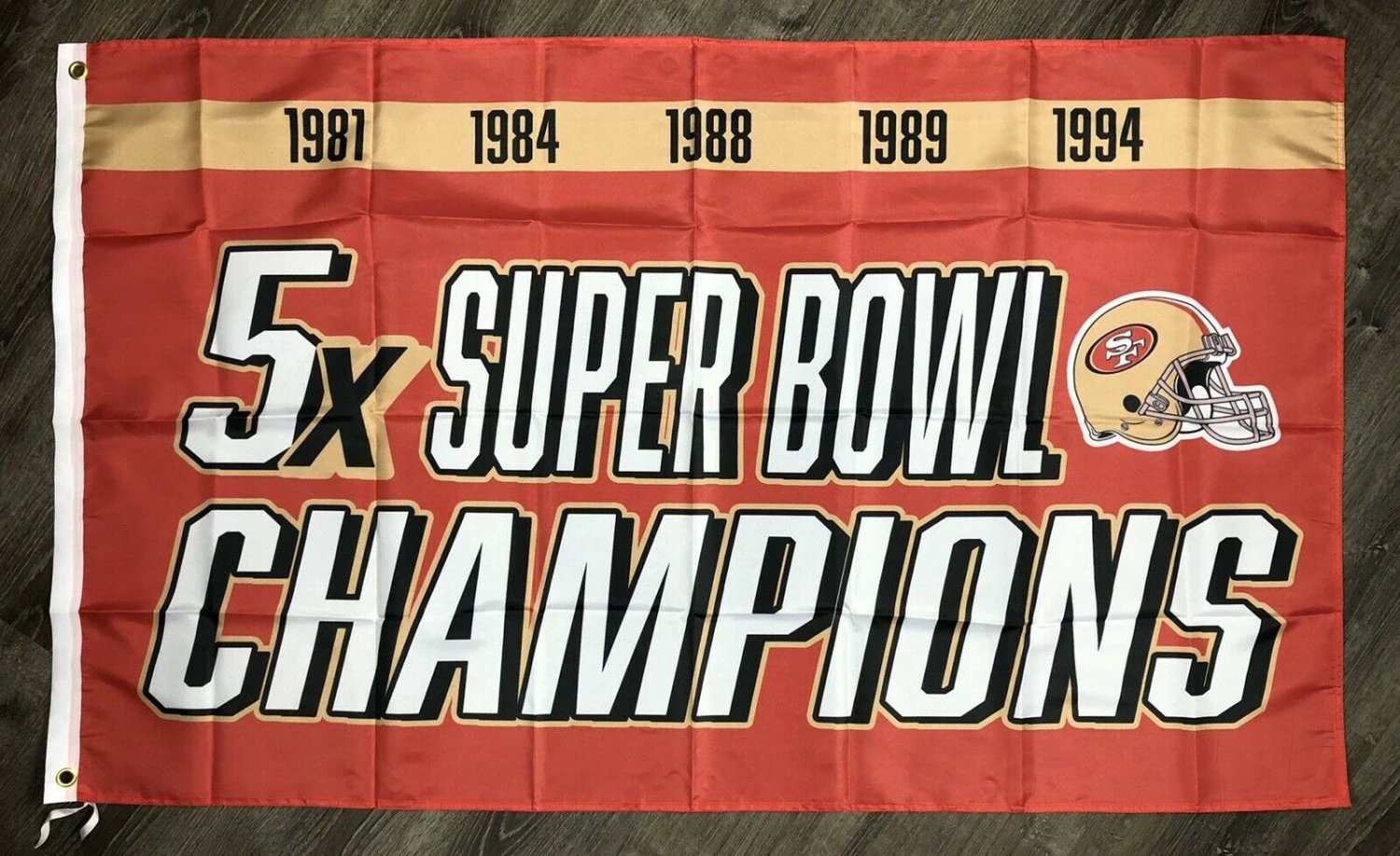 San Francisco 49ers Super Bowl Championship Flag 3x5 Banner Man-Cave New by flagsjustdoit