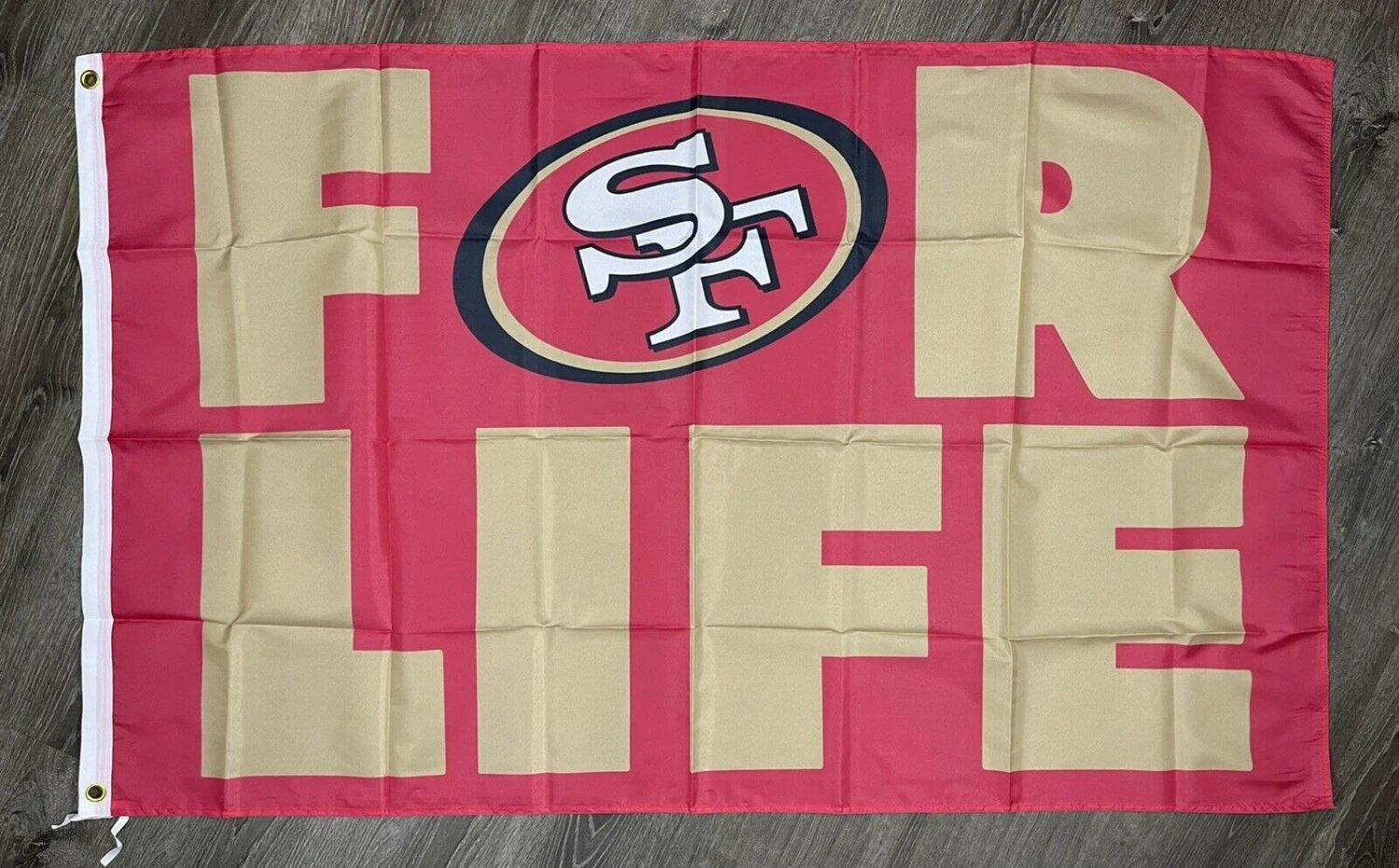 San Francisco 49ers for Life Flag 3x5 ft Sports Red Banner Man-Cave Garage by flagsjustdoit