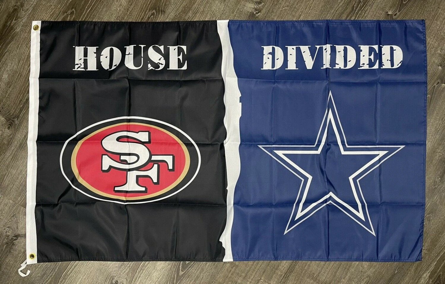 San Francisco 49ers vs Dallas Cowboys House Divided Flag 3x5 ft Sports Banner by flagsjustdoit