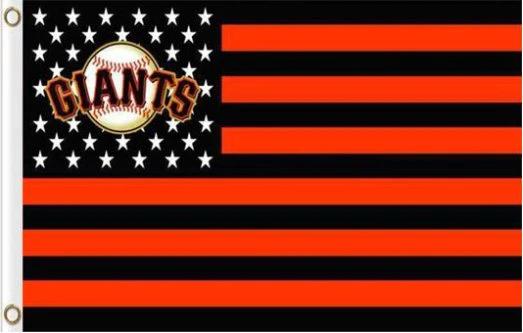 San Francisco Giants Black Logo US Flag 3X5Ft Banner USA Polyester with Brass Grommets by flagsjustdoit