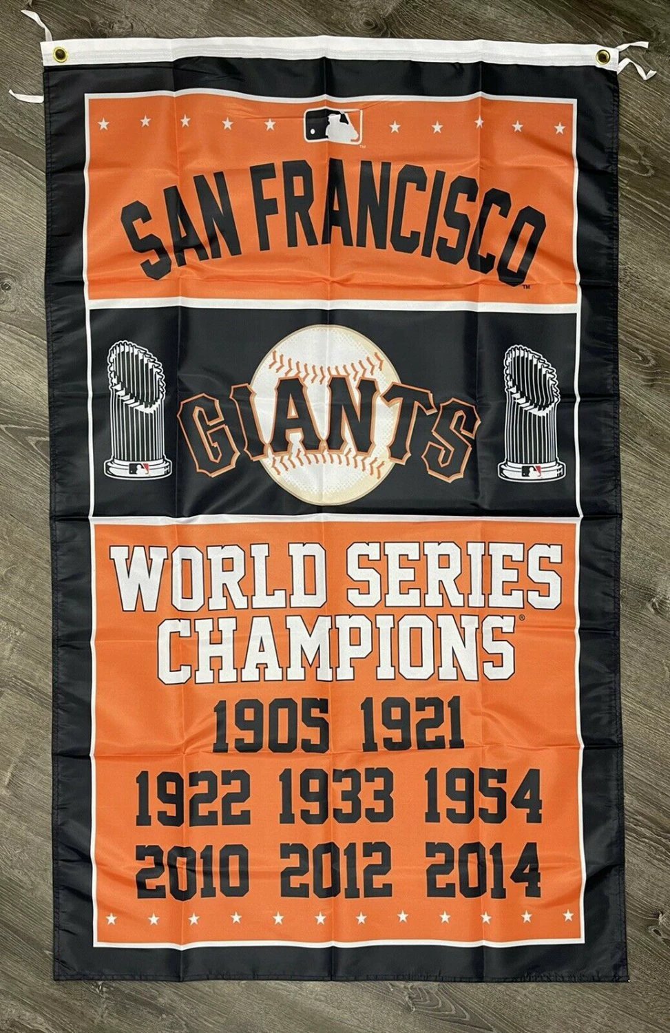 San Francisco Giants World Series Championship Flag 3x5 ft Banner Man-Cave Bar Vertical by flagsjustdoit