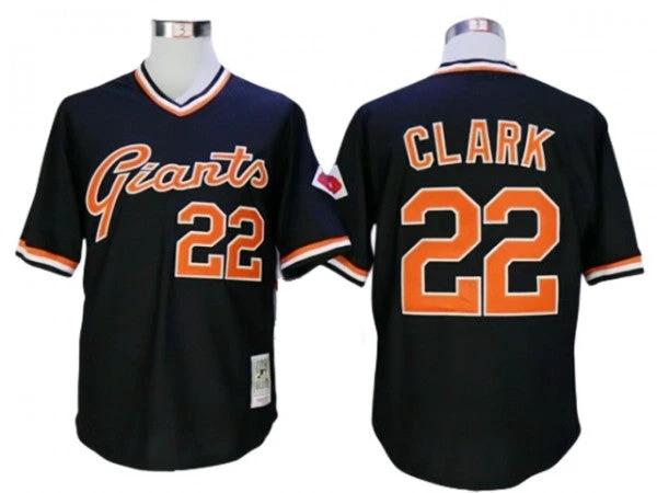 San Francisco Giants #22 Will Clark Black Throwback Jersey by My Store