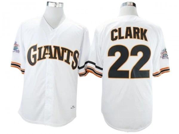 San Francisco Giants #22 Will Clark White 1989 Throwback Jersey by My Store